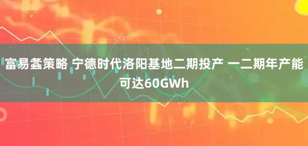 富易螽策略 宁德时代洛阳基地二期投产 一二期年产能可达60GWh